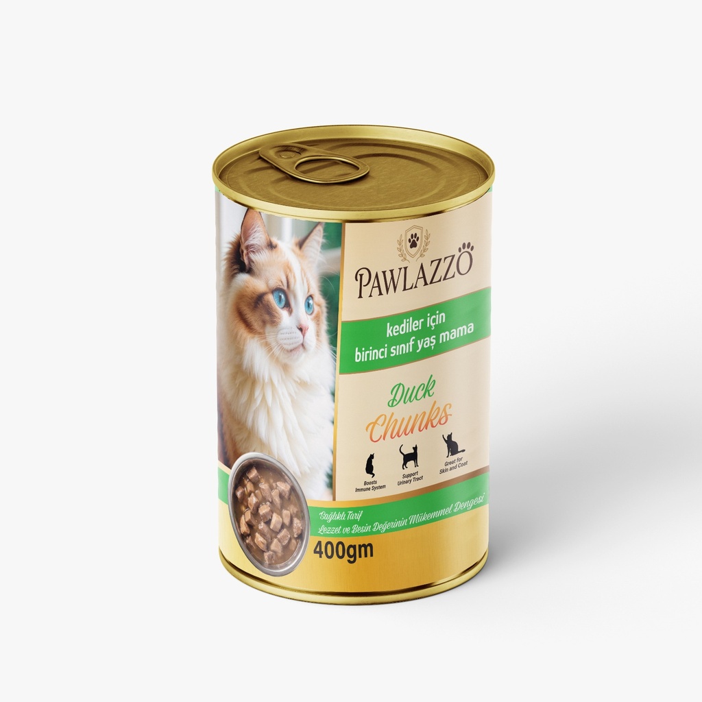 [3034] Pawlazzo Chunks Can Food For Adult Cat Duck 400 GM