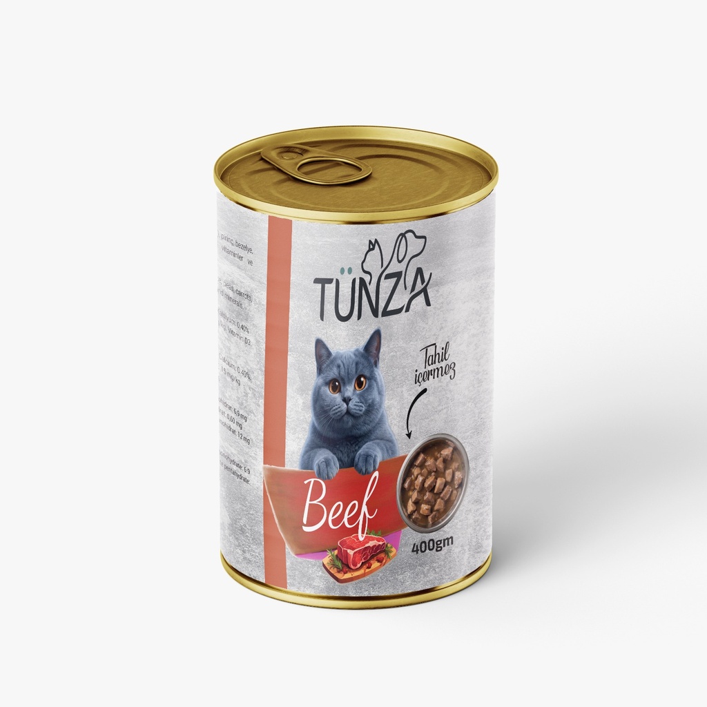 [3017] Tunza Chunks Can Food For Adult Cat Beef 400 GM