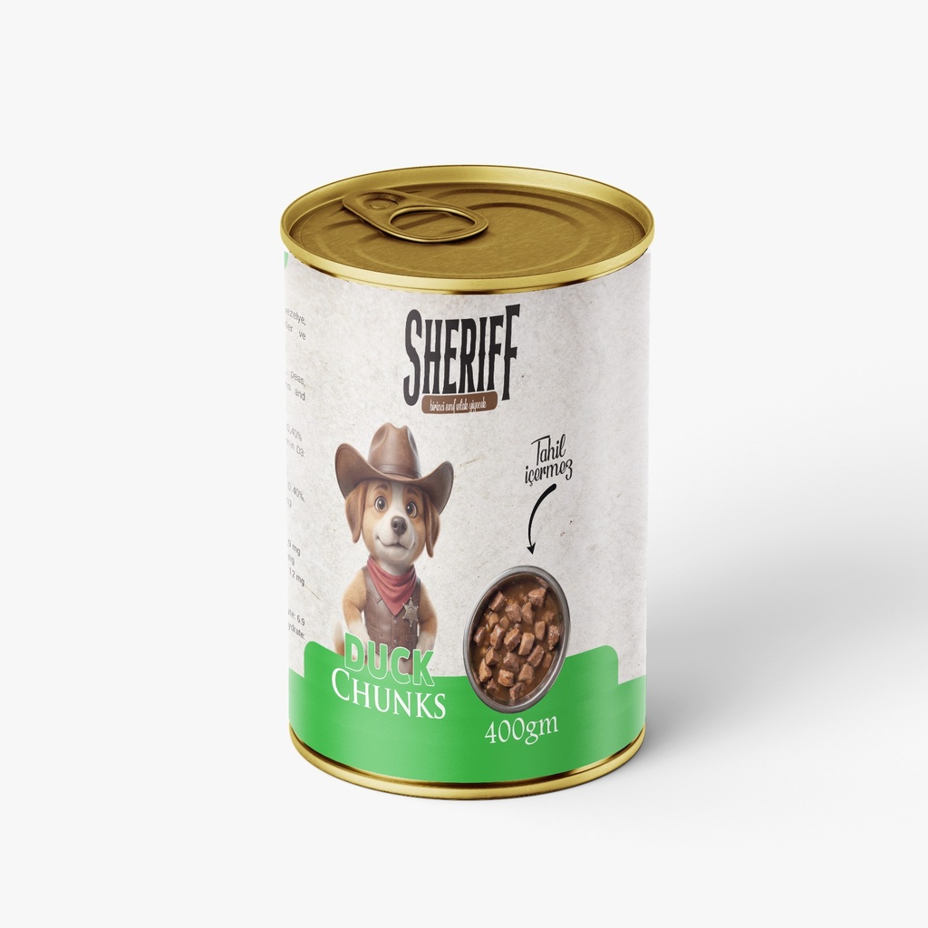 [3011] Sheriff Chunks Can Food For Adult Dog Duck 400 GM