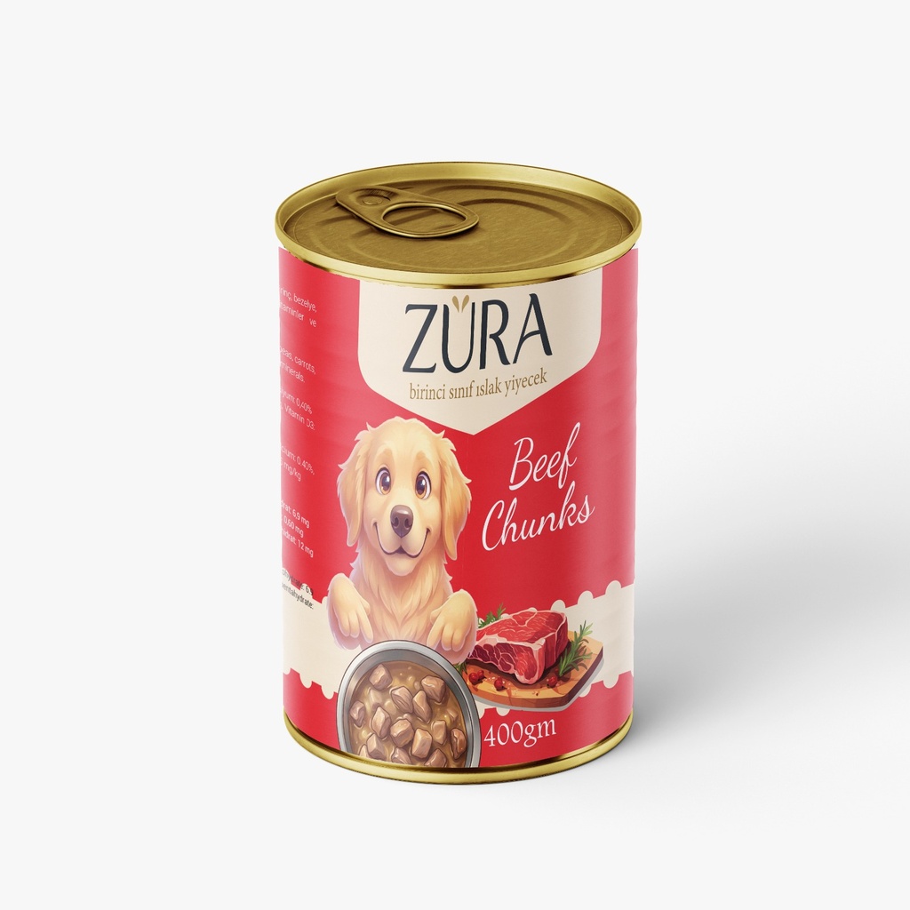 [3024] Zura Chunks Can Food For Adult Dog Beef 400 GM