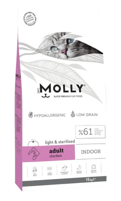 [8000394] MOLLY - Dry Food - For Adult Cats - 15 kg - Indoor - Chicken