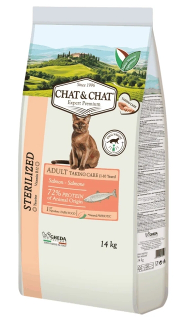 [8000086] CHAT & CHAT - For Adult Cats - 14 kg - Sterilized - Salmon