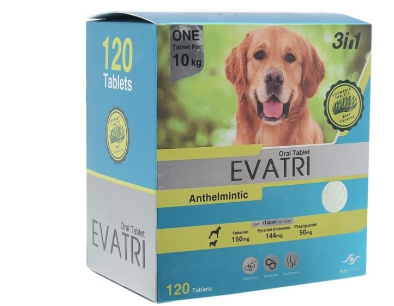 Evatri - Deworming Oral Tablet For Dogs - 120 tablets