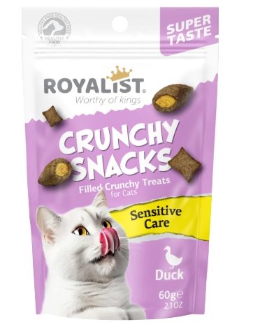 Royalist - Cat Treat - Craunchy Snacks - Sensitve Care - Pouch 60 gm - Duck