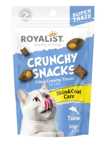 Royalist - Cat Treat - Craunchy Snacks - Skin & Coat Care - Pouch 60 gm - Tuna