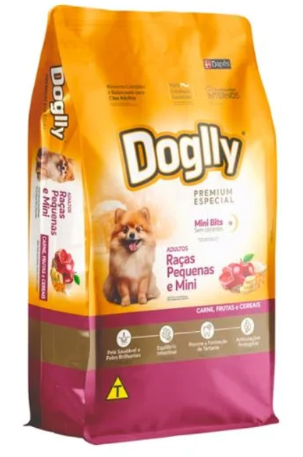 Doglly - Dry Food - For Puppy - 1 Kg - Carne & Frutas & Cereais