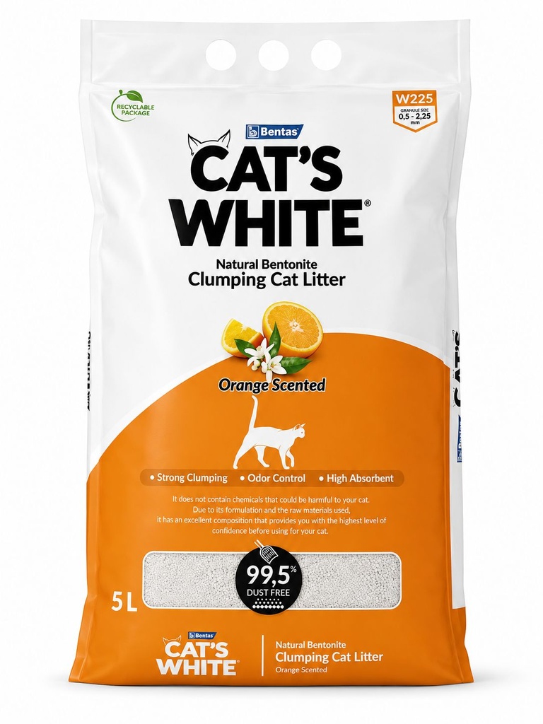 Bentas - Cat White - Cat Litter - 5 L - Orange