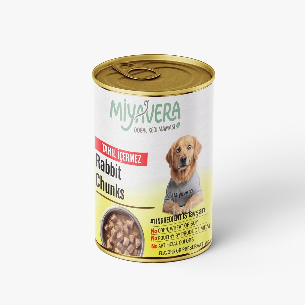 miyavera chunks can food for adult dog rabbit 400gm