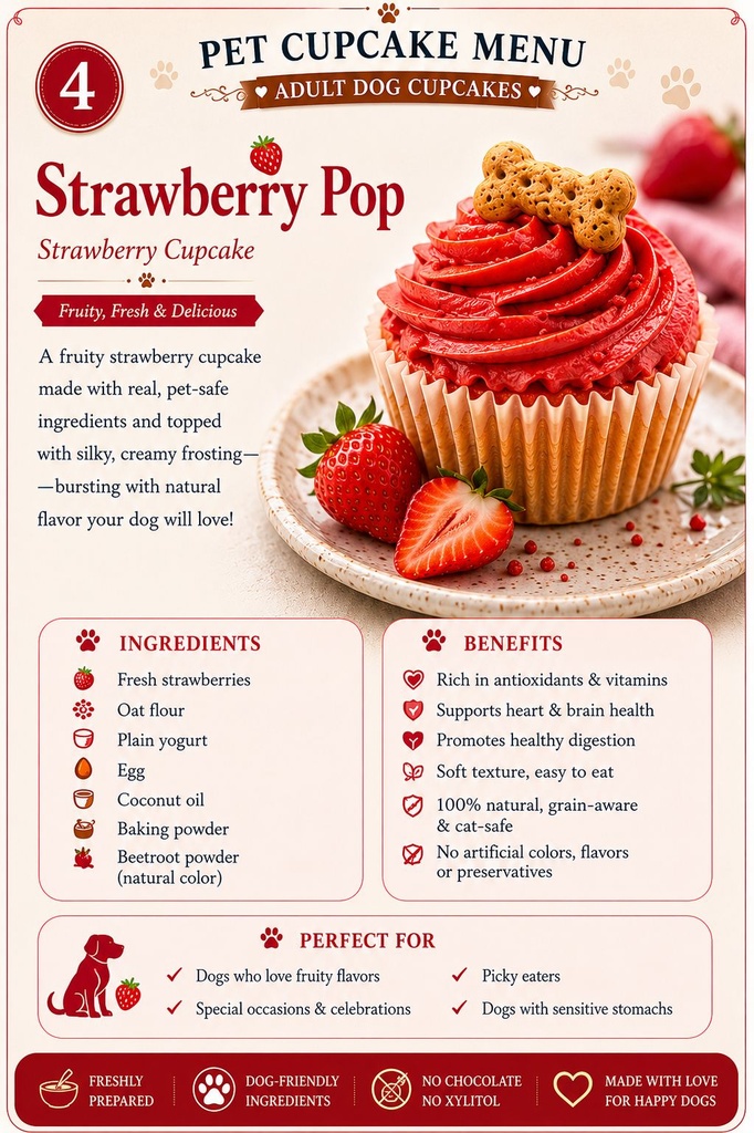 [Adult Dog Cupcake 04] Strawberry Pop Strawberry Cupcake