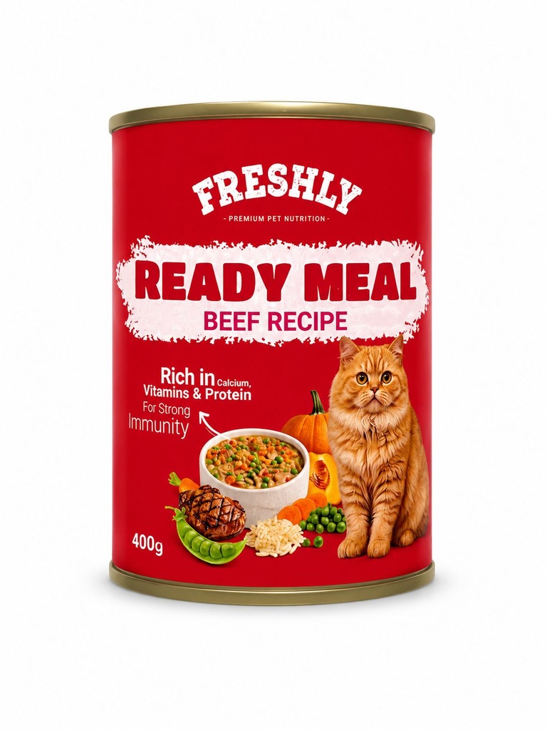 [Wet Food Meal 01] freshly Meal Can Food For Cat Beef With Veg & Soup 400 GM