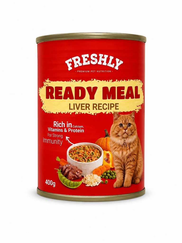 [Wet Food Meal 03] freshly Meal Can Food For Cat Liver With Veg & Soup 400 GM