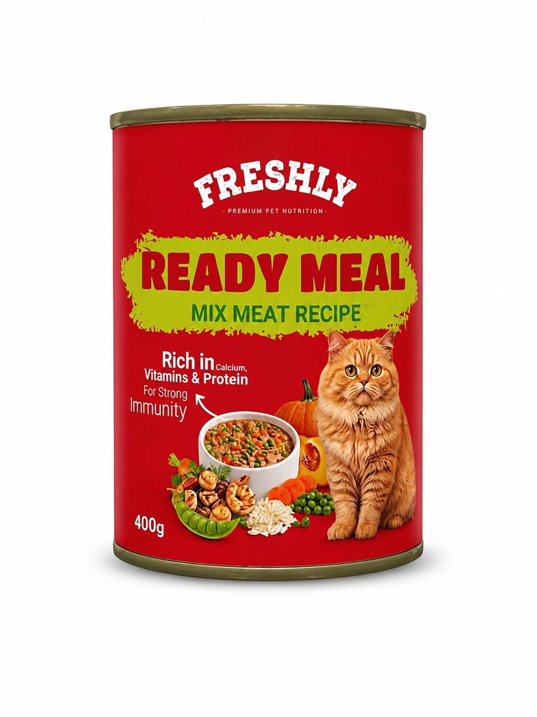 [Wet Food Meal 05] freshly Meal Can Food For Kitten Mix Meat With Veg & Soup 400 GM