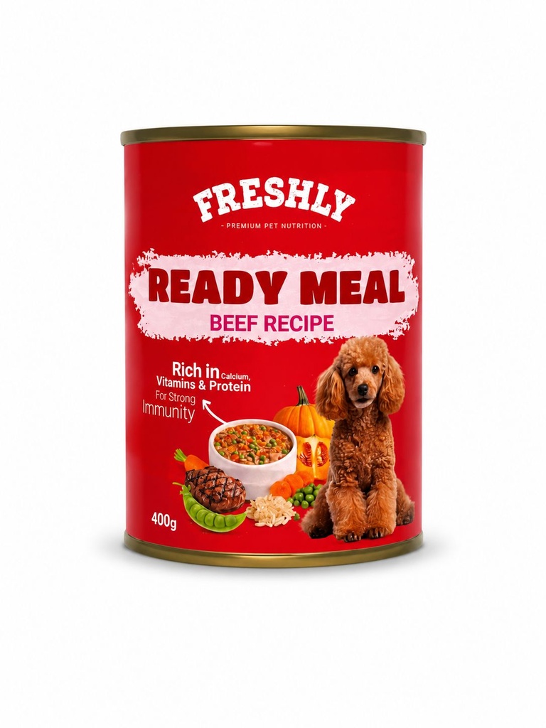 [Wet Food Meal 06] freshly Meal Can Food For Dog Beef With Veg & Soup 400 GM