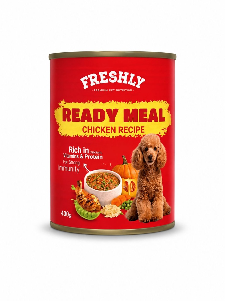 [Wet Food Meal 08] freshly Meal Can Food For Dog Chicken With Veg & Soup 400 GM