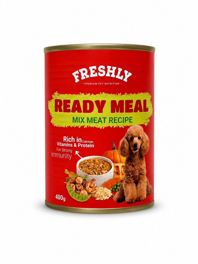 [Wet Food Meal 10] freshly Meal Can Food For Puppy Mix Meat With Veg & Soup 400 GM