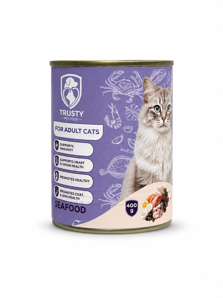 [Wet Food  Trusty 04] Trusty Wet Food Seafood Cat 400g Pate,24,