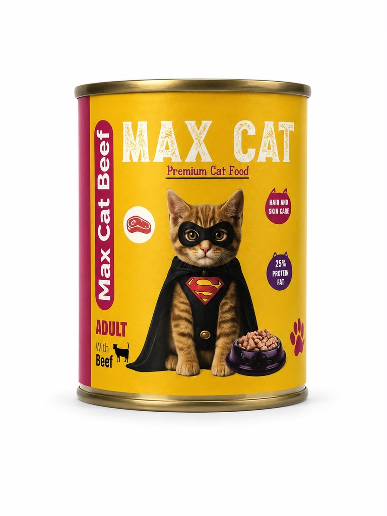 [Wet Food  Max 01] Max Wet Food Beef Cat 400g Pate,48